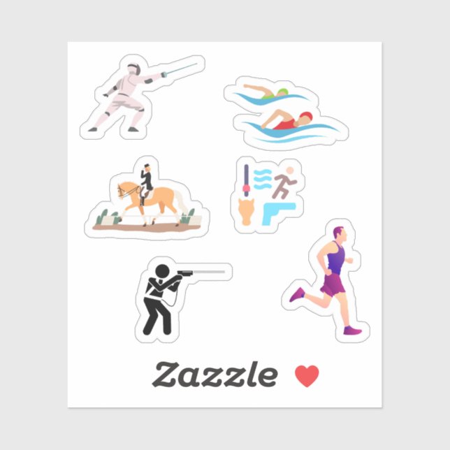 Stickers Pentathlon moderne (Feuille)