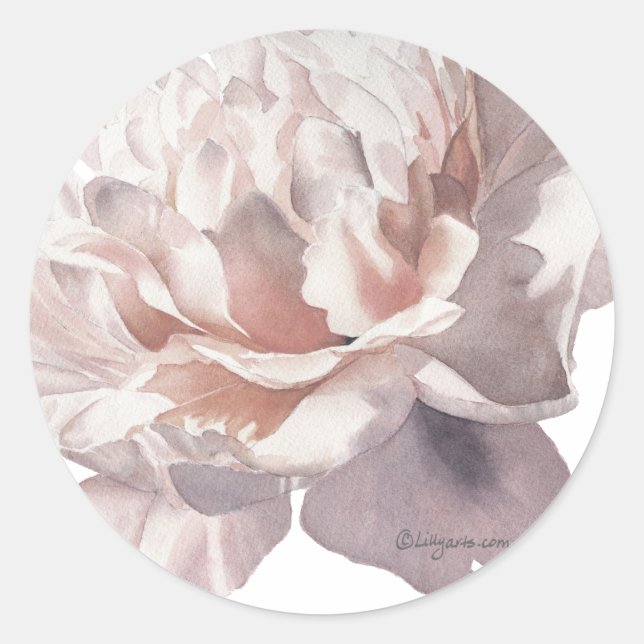 Stickers Peony rose Mariage Personnalisé (Devant)