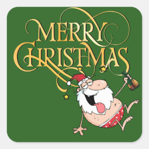 Stickers Père Noël ivre