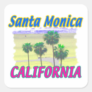 Stickers père Noël Monica California Palm & Beach