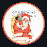 Stickers Père Noël vintages<br><div class="desc">Une image de Noël Père Noël vintage réutilisée dans un autocollant pour ajouter à votre emballage cadeau.</div>