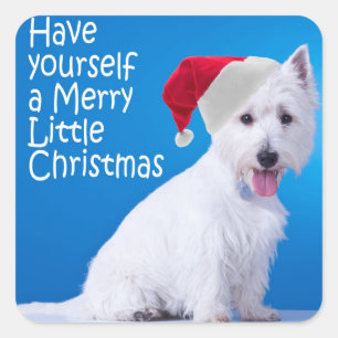 Stickers père Noël Westie