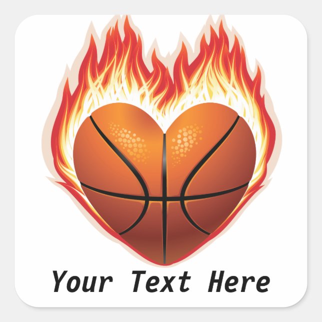 Stickers personnalisables de la flamme de basket (Devant)