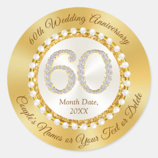 Stickers personnalisés, 60e anniversaire,