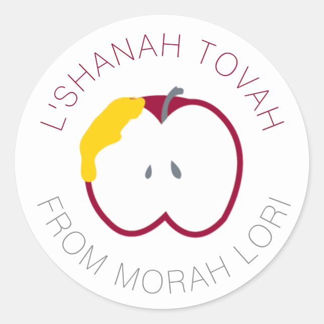 Stickers personnalisés Apple et Honey Rosh Hashana (Devant)