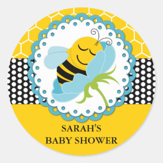 Stickers Personnalisés Baby shower d'abeilles