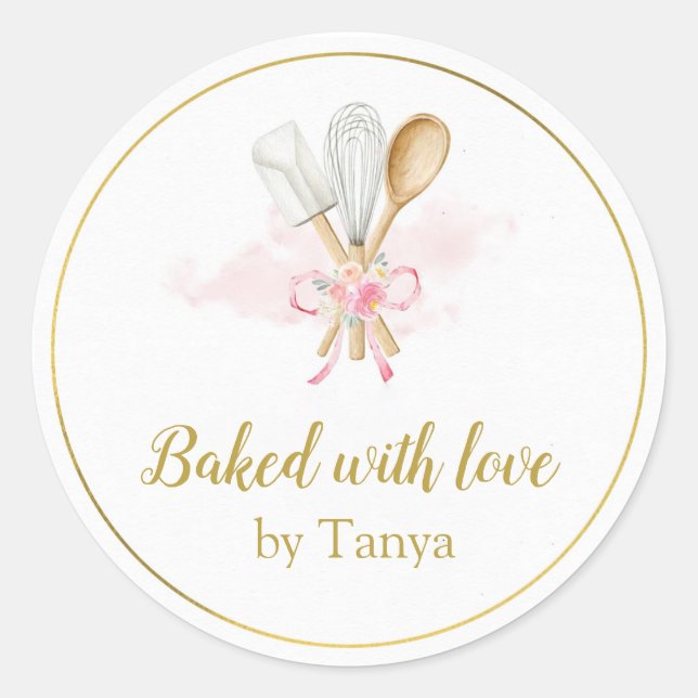 Stickers personnalisés Baked with Love (Devant)