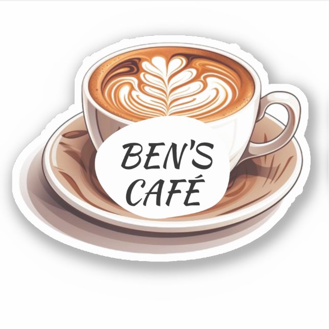 Stickers personnalisés Coffee Cup and Beans Logo (Devant)