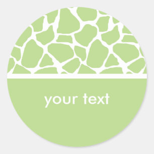 Stickers personnalisés d'impression de girafe vert