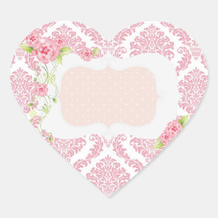Stickers personnalisés en Damas rose