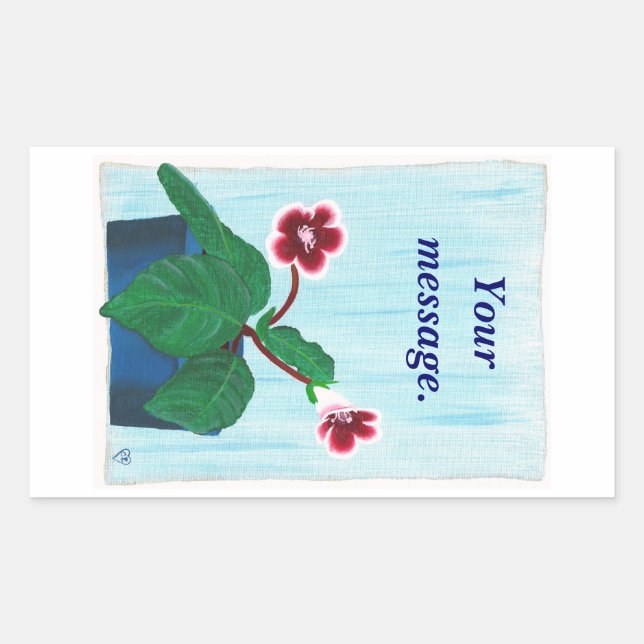 Stickers Personnalisés Gloxinia Fleur de Violette  (Devant)