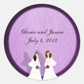 Stickers Personnalisés Mariage Lesbien Deux Mariée