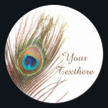 Stickers personnalisés Peacock Feather<br><div class="desc">Plumes de paquetage</div>
