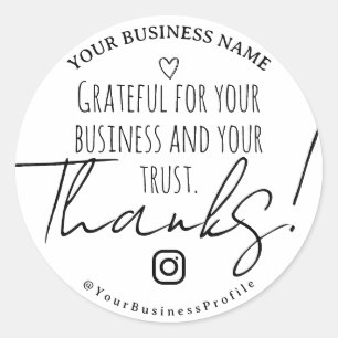 Stickers personnalisés pour les clients de Thankin