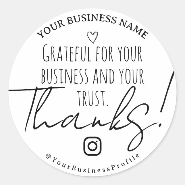 Stickers personnalisés pour les clients de Thankin (Devant)