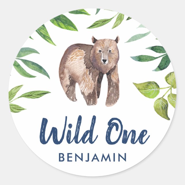 Stickers personnalisés Watercolor Wild One (Devant)