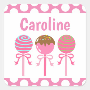 Stickers Personnalisés Yummy Pink Cake Pops