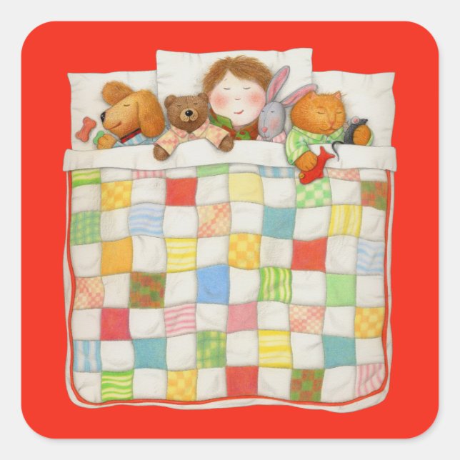 Stickers petit Carré COSY QUILT - Rouge (Devant)