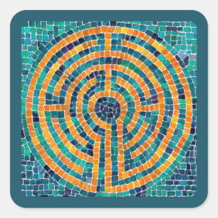 Stickers petit Carré LABYRINTH II - Vert