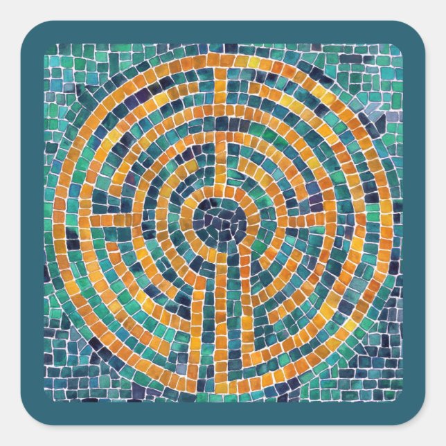 Stickers petit Carré LABYRINTH II - Vert (Devant)