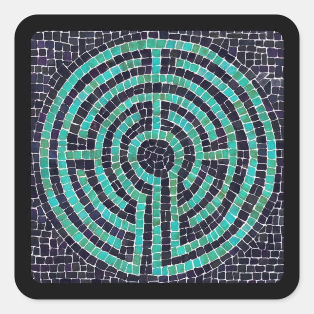 Stickers petit Carré LABYRINTH III - Noir (Devant)