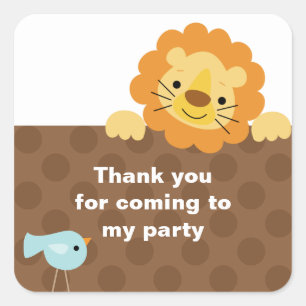 Stickers petit lion et oiseaux
