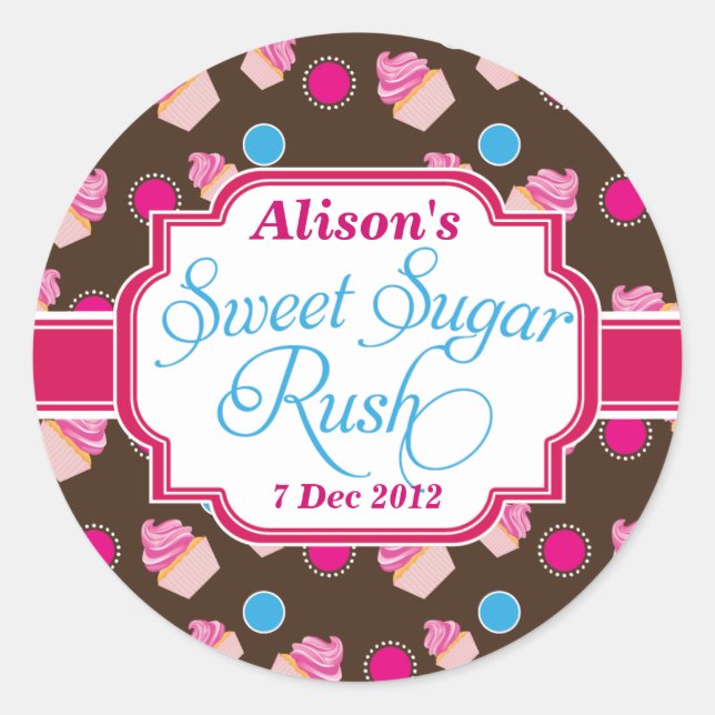 Stickers Petit Sugar Rush Sucre Rush Cute Cupcake (Devant)