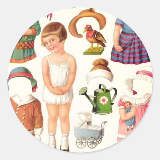 Stickers Petite poupée en papier fille (Devant)