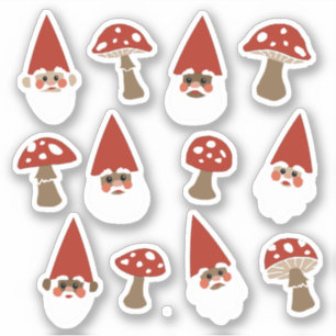 Stickers Petits Gnomes et Champignons
