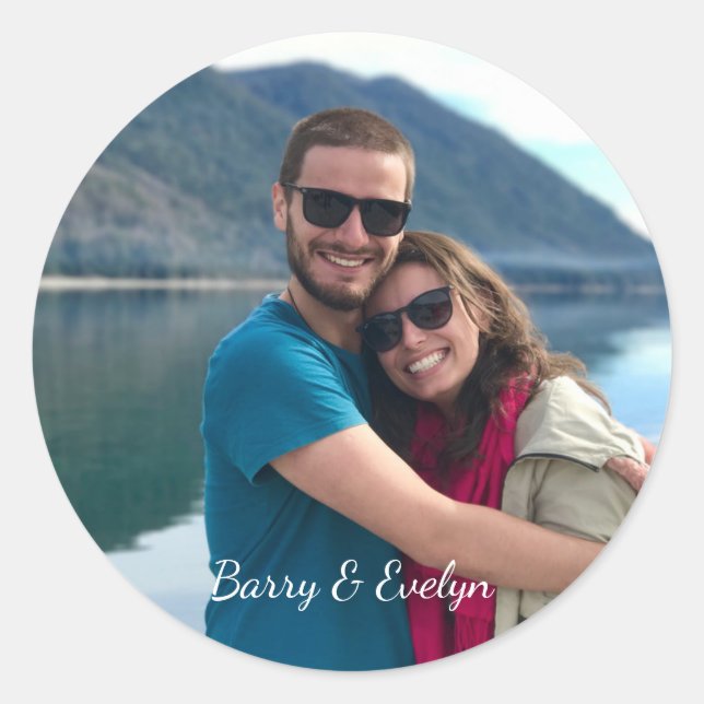 Stickers photo avec texte en bas (Devant)