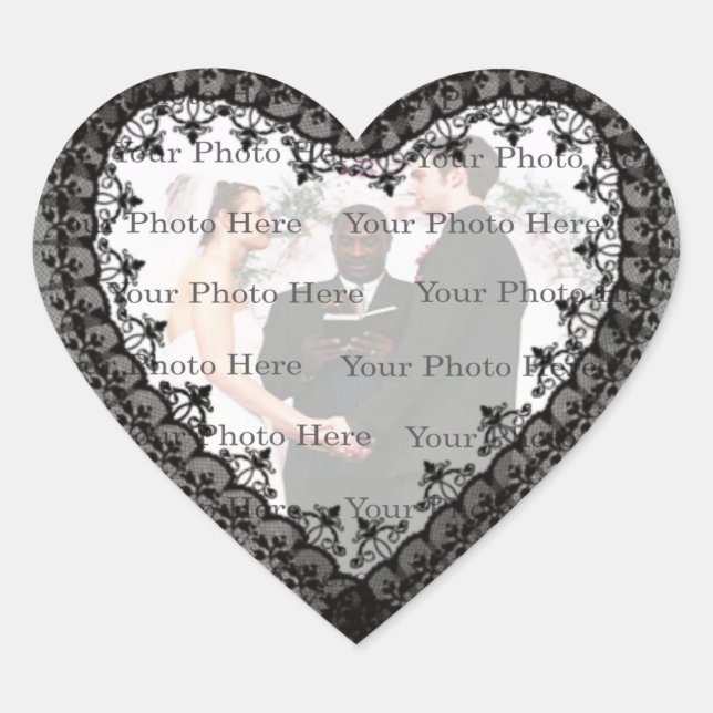 Stickers Photo Black Lace Heart (Devant)