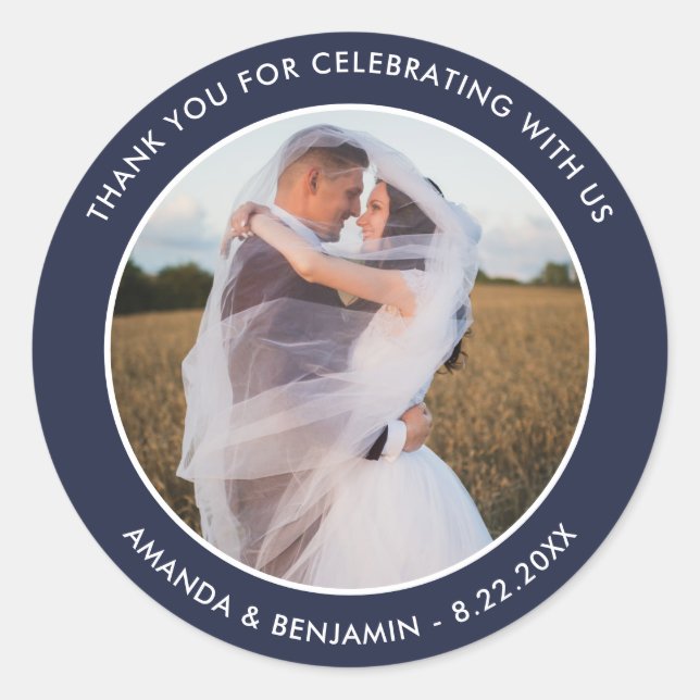 Stickers photo Mariage bleu marine (Devant)