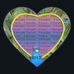 Stickers photo Mariage Peacock<br><div class="desc">Personnalisez ces jolis autocollants pour avoir comme faveurs de mariage à votre réception de mariage ou pour vous faire passer pour un souvenir de votre journée spéciale. Idéal pour des photos de votre événement à donner à chacun de vos invités en souvenir de votre journée spéciale. Personnalisez en ajoutant votre...</div>