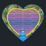 Stickers photo Mariage Peacock<br><div class="desc">Personnalisez ces jolis autocollants pour avoir comme faveurs de mariage à votre réception de mariage ou pour vous faire passer pour un souvenir de votre journée spéciale. Idéal pour des photos de votre événement à donner à chacun de vos invités en souvenir de votre journée spéciale. Personnalisez en ajoutant votre...</div>