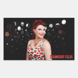 Stickers photo miroir de champs de fraises