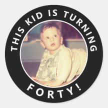 Stickers photo personnalisés pour le 40e anniversa