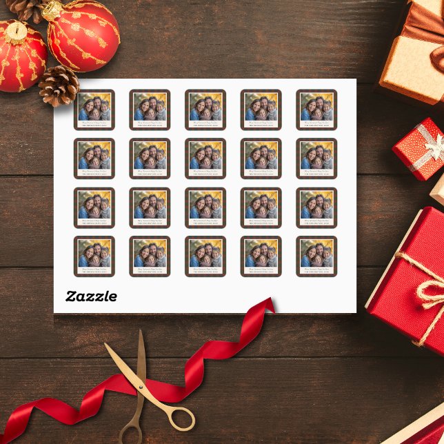 Stickers Photo Plaid/Tartan (Traditional plaid/tartan Christmas labels.)