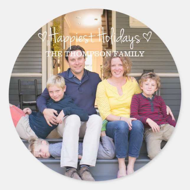 Stickers photo White Happest Holidays (Devant)
