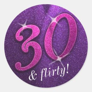 Stickers Pink and Purple 30 et Flirty Birthday