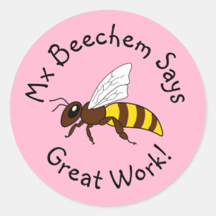 Stickers Pink Bee Great Work