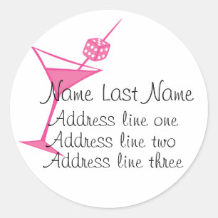 Stickers PInk Dice Martini