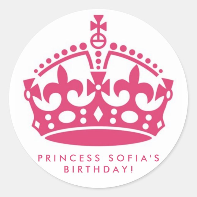 Stickers Pink Princess Party Tiara Favoriser (Devant)