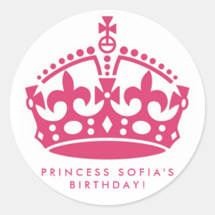 Stickers Pink Princess Party Tiara Favoriser