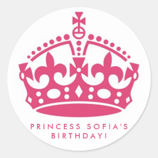 Stickers Pink Princess Party Tiara Favoriser