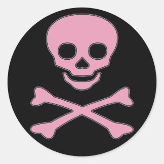 Stickers Pirate fille Jolly roger rose