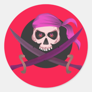 Stickers Pirate rouge et violet