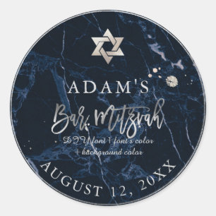 Stickers PixDezines Marble Mitzvah/Bleu de minuit