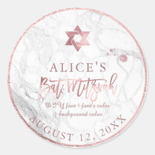 Stickers PixDezines Marble Mitzvah/Or Rose