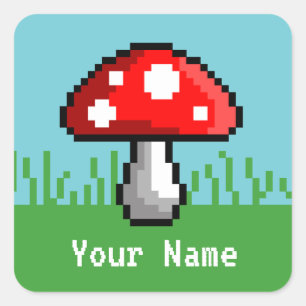 Stickers Pixel Mushroom Nom de la prairie