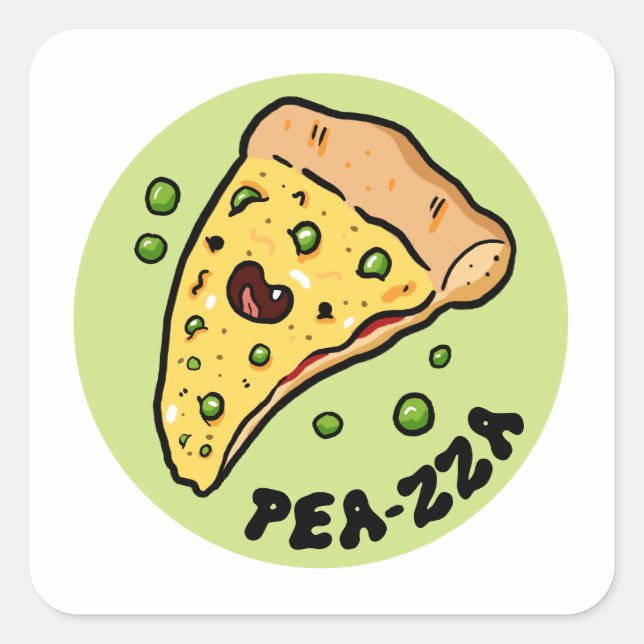 Stickers Pizza Légère Pea-zza (Devant)